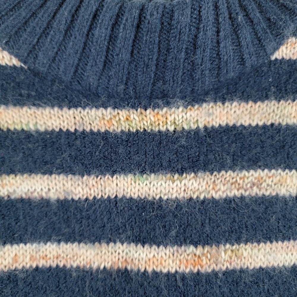 Madewell Sweater Women's S Blue Striped Long Sleeve Crewneck Cropped Wool Blend - Picture 2 of 7